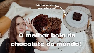 Bolo de chocolate rápido e fácil! Sem batedeira e sem liquidificador