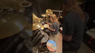 Double bass drumming to some music. Guess the tune! #drums #drumming #doublebass #megadeth #metal