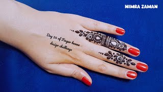 Day 25 of Finger henna design challenge | simple easy one finger mehndi design