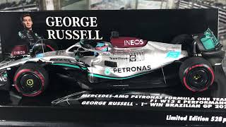 Minichamps 1/43 George Russell Mercedes F1 W13 #63 'Mercedes-AMG F1 Team' 1st Brazilian GP 2022