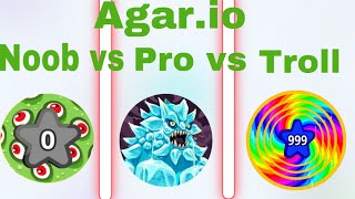 agar.io NOOB vs PRO vs TROLL!