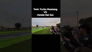 Twin Turbo Ford Mustang VS Honda Del Sol! #cars #automobile #Ford #Mustang #thatracingchannel