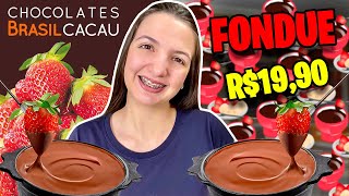 PROVAMOS O FONDUE DE MORANGO DA BRASIL CACAU PELO DELIVERY