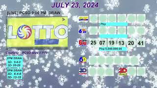 PCSO 9:00 PM DRAW - JULY 23, 2024 LOTTO RESULTS