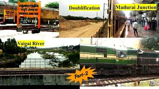 Vaigai River| தூங்கா நகரம் மதுரை | Double track construction| Guruvayur-Chennai Express Vlog| Part-2