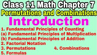 Class 11 Ch 7 | Permutation and Combinations|Introduction|Math|NCERT|Notes|Intro|All Basic|Chapter 7