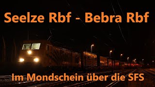 Führerstandsmitfahrt von Seelze Rbf nach Bebra Rbf, Im Mondschein über die Schnellfahrstrecke