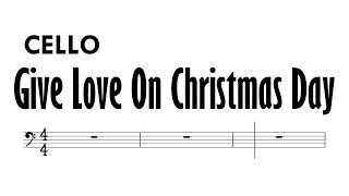 Give Love On Christmas Day Cello Sheet Music Backing Track Partitura Jackson 5