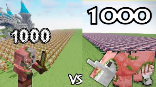 100 Zombiefied Piglin Vs 30 Zoglin In Minecraft |