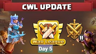 Day 5 attacks in clan leauge in Clash of Clans with rank gold II