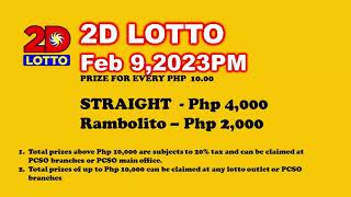 PCSO LOTTO RESULT 5PM DRAW February 9, 2023