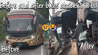 Photos of before and after ac bus accident in Bangladesh ☹️😞🥺😥😢😭