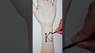 K letter mehndi design |