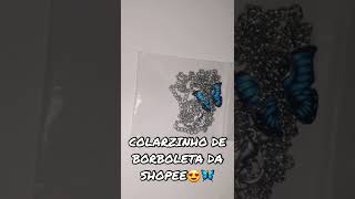 colar de borboleta da shopee