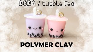 Boba / Bubble Tea Polymer Clay Charm Tutorial | sweetco0kiepie