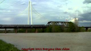 Amtrak 114, 74 (Texas eagle) crosses the Trinity river at Dallas, Tx. 03/22/2012 ©