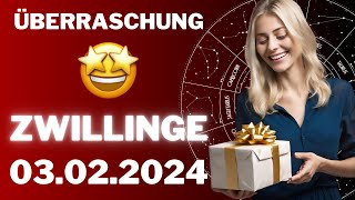 ZWILLINGE ♊️🎁 EINE GROSSE ÜBERRASCHUNG! ⭐️ Horoskop - 03.Februar 2024 #zwillinge #tarot