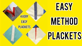 4 Very Easy Ways To Make Placket || How To Make PerFect Placket ||plackets