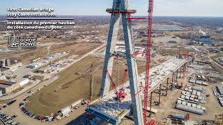 Canadian Bridge Stay Cable Installation | Installation des haubans du pont au Canada