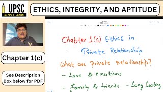 [Chapter 1(c)] Ethics in Private Relationship #ethics #ethicslectureforias #upscmains2023 #upsc #ias