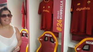 Lo spogliatoio della Roma allo stadio Olimpico