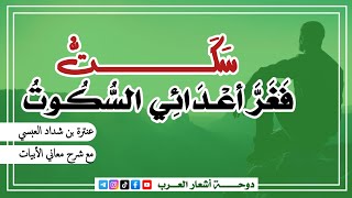 سكت فغر أعدائي السكوت || عنترة بن شداد العبسي || مع شرح الأبيات