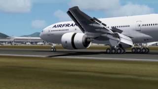 Los Angeles to Papeete - Tahiti with Beautiful Sunrise Approach and Landing - Air France 777-200