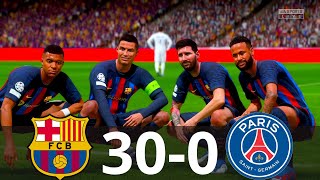 MESSI, RONALDO, MBAPPE, NEYMAR, ALL STARS | BARCELONA 30-0 PSG