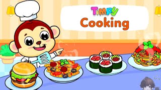 HARI INI AKU MEMASAK BURGER, SUSHI, SPAGHETTI LEZAT ALA RESTORAN TIMPY COOKING | CARTOON | FUN GAMES