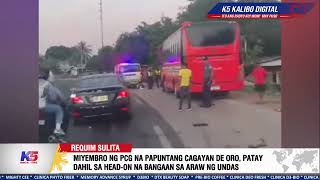 MIYEMBRO NG PCG NA PAPUNTANG CAGAYAN DE ORO, PATAY DAHIL SA HEAD-ON NA BANGAAN SA ARAW NG UNDAS