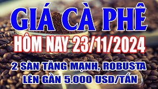 Giá cà phê hôm nay 23/11: 2 sàn tăng mạnh, Robusta lên gần 5.000 USD/tấn #giacaphe