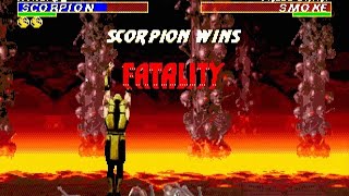 Ultimate Mortal Kombat Trilogy Все Fatalities , скорпионов