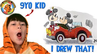 9yo Autistic Savant Draws - Mickey Minnie Mouse | Perfect Picnic