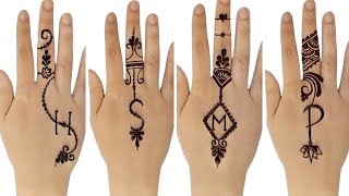 H, S, M, and P letter mehndi design | mehndi design | mehndi design simple |