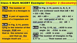 Class 6 Math Ch-2 Q 18 to Q 23 Math NCERT Exemplar Solution|MATH|NCERT|Geometry|CBSE|Chapter 2|NCERT