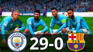 MESSI, RONALDO, MBAPPE, NEYMAR, ALL STARS | MAN CITY 29-0 BARCELONA