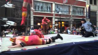 Hammer and Sickle (USSR)    vs.    the AXIS of EVIL (HELL) -  Elote Cafe's 2014 LUCHADOR RUN