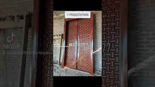 Kusen Pintu Rumah Kayu Jati Model Kupu Tarung Motif Ukir Anyaman Tikar