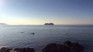 P&O Britannia approaches St Peter Port Guernsey from St Martins Point. Part Two