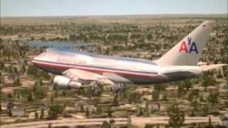 American airlines 747 SP landing