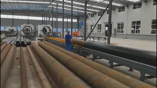 Ragid pre-insulated pipe making machine: chain conveyor for assembling steel pipe and PE jacket