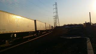 Norfolk Southern intermodal/piggy back passing Bound Brook