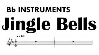 Jingle Bells Bb Instruments Sheet Music Backing Track Partitura  #christmas #carol #pasko