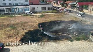 Incendiu vegetatie uscata in municipiul Calarasi