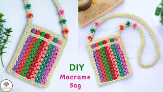 Macrame Bag New Design | DIY Macrame Bag/Purse Tutorial | Bolsa de Macrame