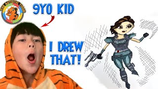 9yo Autistic Savant Draws - Cara Dune | The Mandalorian