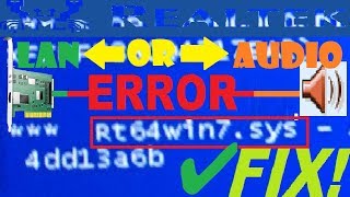 Rt64win7.sys - Blue Screen  - Naprawa sterownika karty dźwiękowej/sieciowej