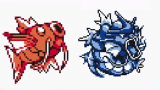 evolution Magikarp Gyarados gbc GB Pokemon amarillo yellow  Evolucion Games コイキング ポケモン Ending end ne