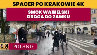 Spacer po Krakowie - Smok Wawelski - Droga do Zamku - Walking Tour Krakow Poland 4k 🐉🏰