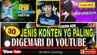 30 JENIS KONTEN YANG PALING DIGEMARI DI YOUTUBE | Level #10 (Konten Gaming)